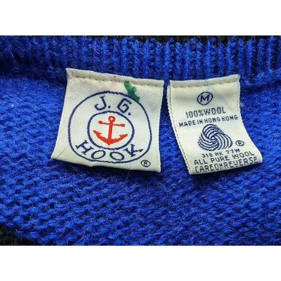 Vintage 80s Sweater Vest Blue Wool Teddy Bears Sleeveless Misses Size M - Picture 8 of 9